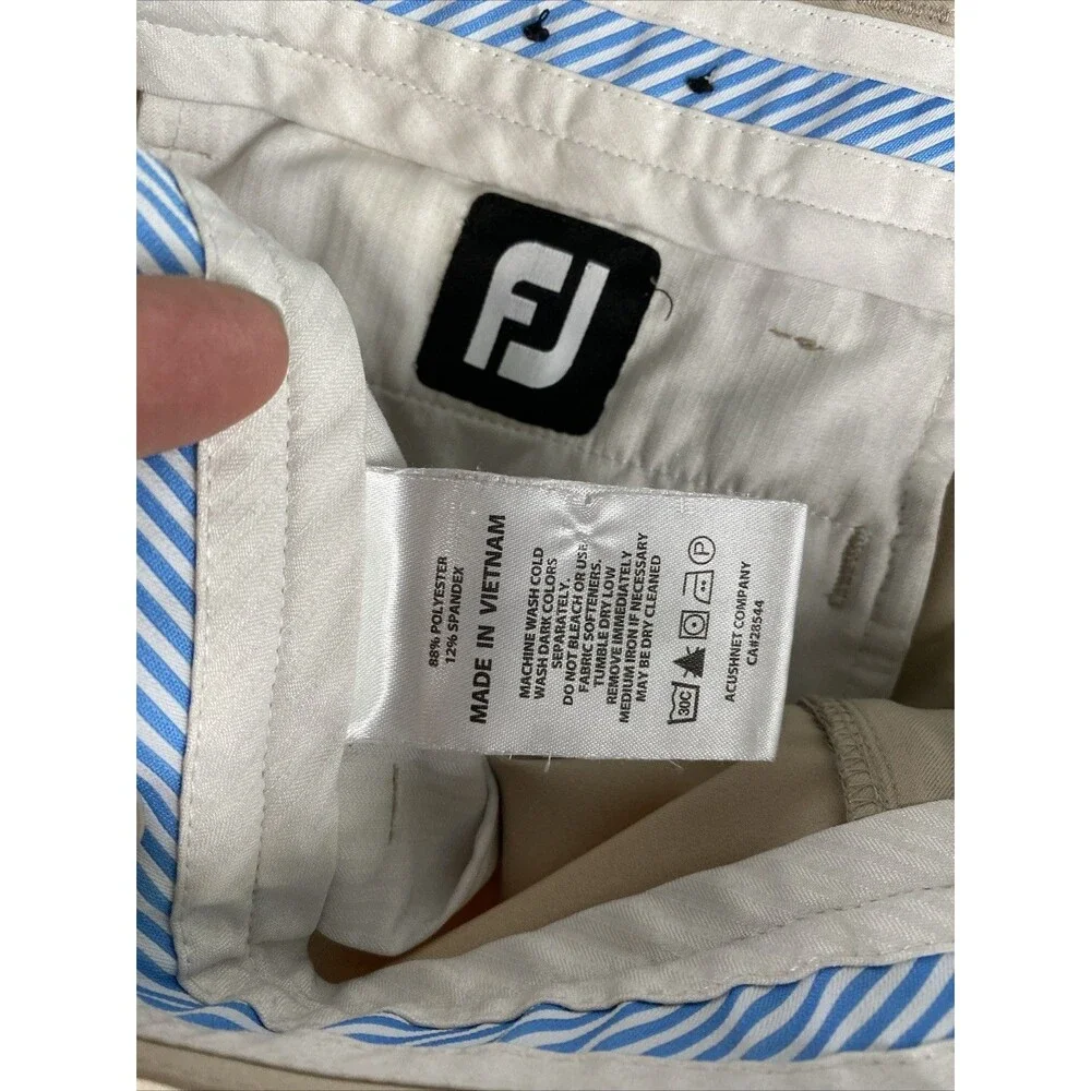 FootJoy Golf Pants Performance Stretch Beige Athletic Fit Men’s 34x30